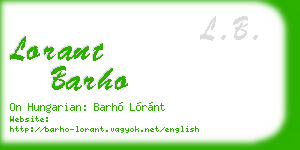lorant barho business card