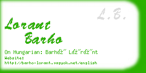 lorant barho business card